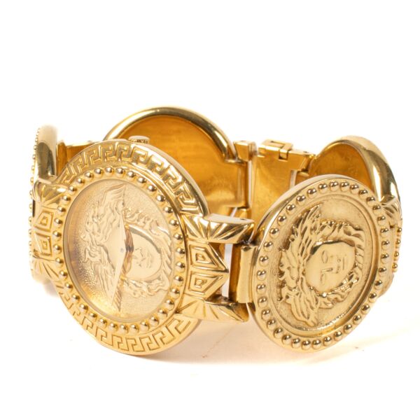 Gianni Versace Vintage Gold-Plated Medusa Signature Coin Watch