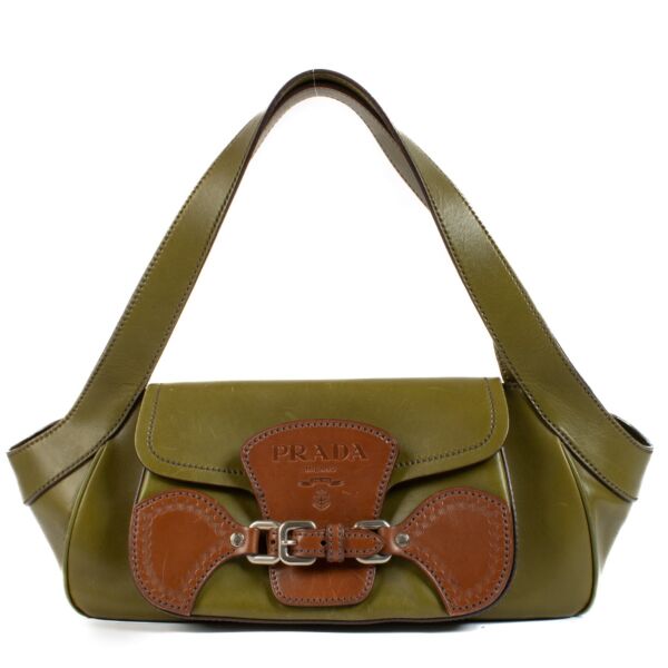 Shop 100% authentic Prada Kaki Leather Shoulder Bag at Labellov.com.