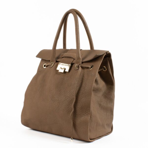 Jimmy Choo Taupe Leather Rosabel Tote Bag