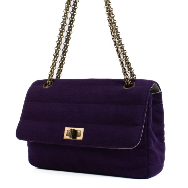 Chanel Identification Purple Fabric 2.55 Bag