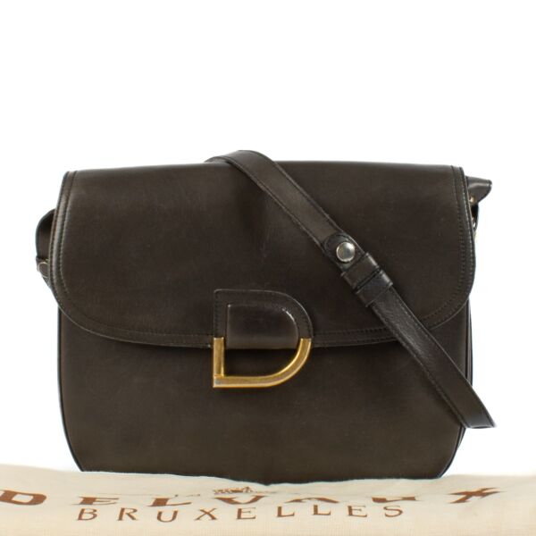 Delvaux Brown D Crossbody Bag