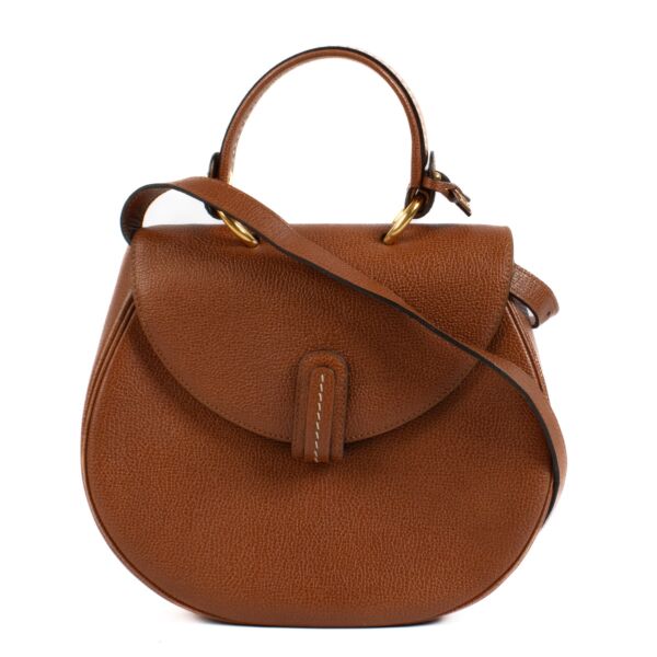 shop 100% authentic second hand Delvaux Cognac Leather Round Bag on Labellov.com