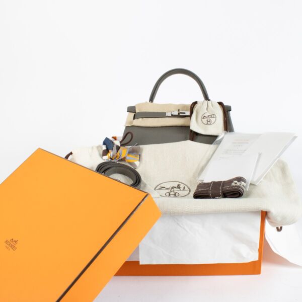 Hermès Kelly 28 Gris Meyer Clemence PHW