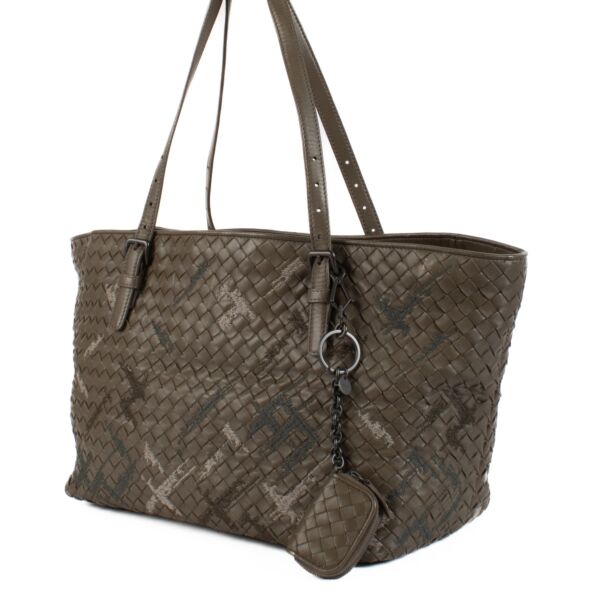 Bottega Veneta Brown Embroidered Intracciato Cesta Tote Bag