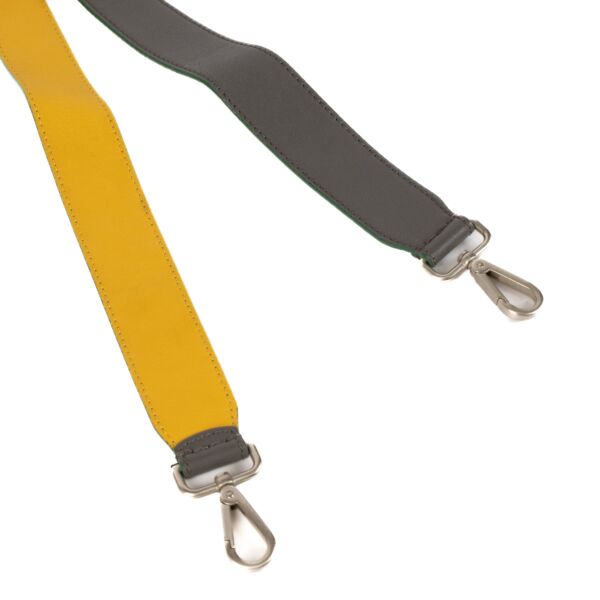 Fendi Grey/Yellow Leather Strap You Shoulder Strap