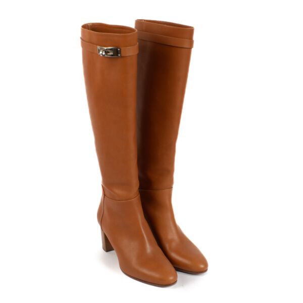 Hermès Story 50 Cognac Leather Boots - size 37.5