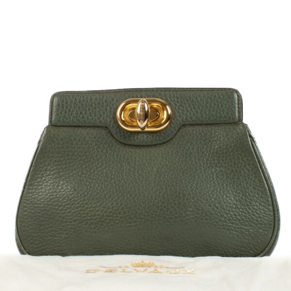 Delvaux Green Leather Pouch