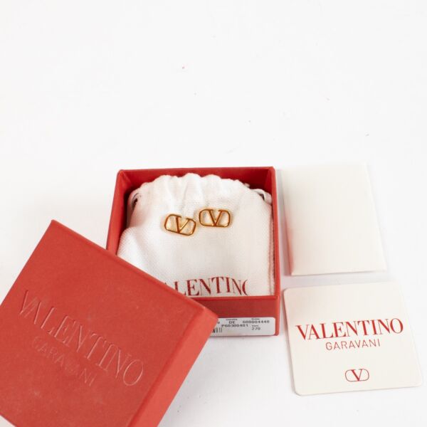 Valentino Garavani Gold Vlogo Earrings