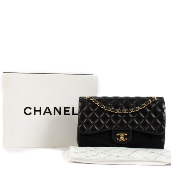 Chanel Black Lambskin Large Classic Double Flap Bag