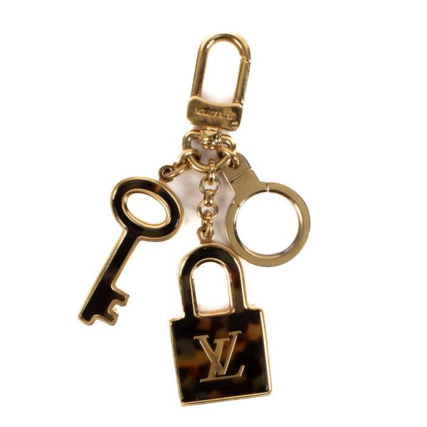 Louis Vuitton Gold/Tortoise Print Resin Confidence Keychain Bag Charm