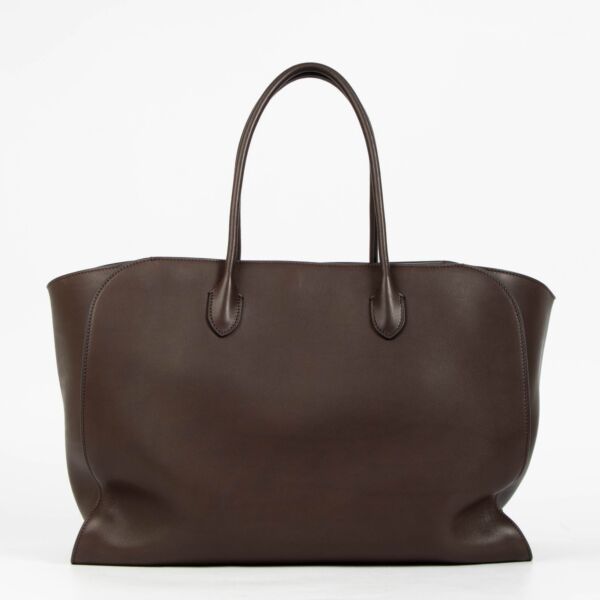 The Row Deep Brown Calfskin Marlo 17 Bag