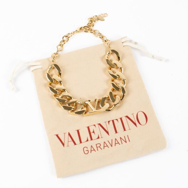 Valentino Garavani Gold VLogo Chain Choker Necklace