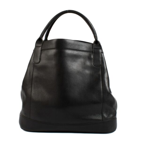 Delvaux Black Leather Vintage Tote Bag