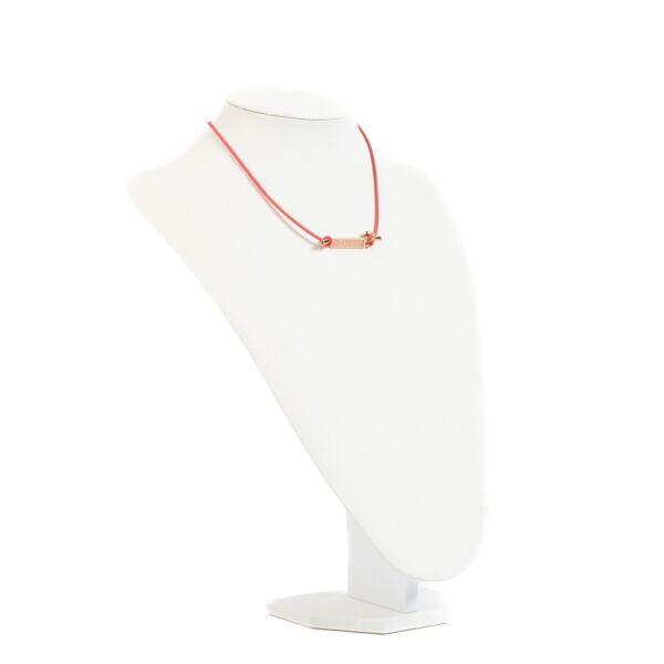 Christian Dior by John Galliano Pink Logo Plate Necklace