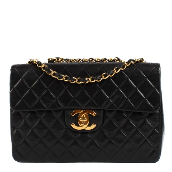 shop 100% authentic second hand Chanel Black Vintage Maxi Classic Flap Bag on Labellov.com