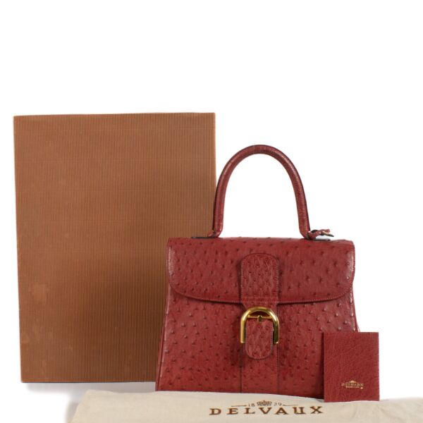 Delvaux Red Ostrich Brillant MM