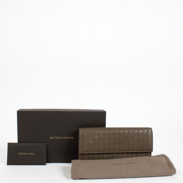 Bottega Veneta Taupe Intrecciato Long Wallet