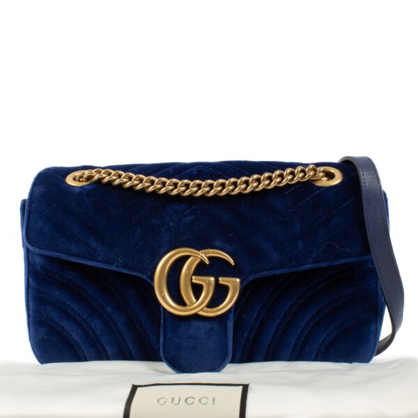 Gucci Blue GG Marmont Small Crossbody 