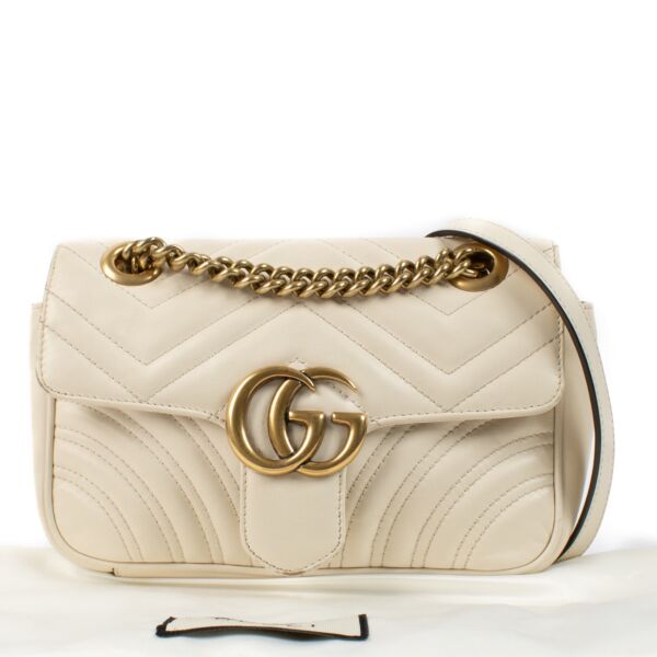 Gucci White GG Marmont Mini Crossbody