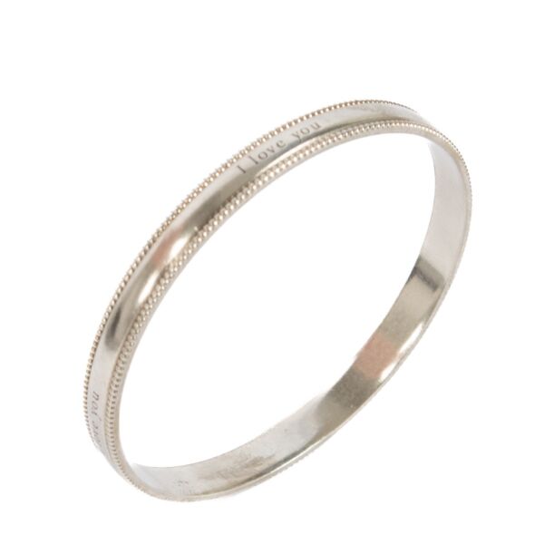 Tiffany & Co. Silver I Love You Bangle Bracelet