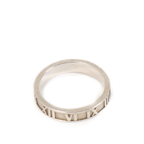 Tiffany & Co Silver Roman Numeral Ring - size 55