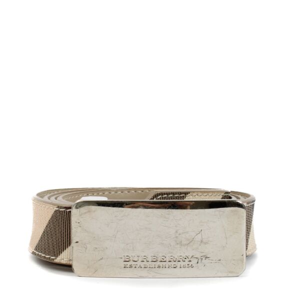 shop 100% authentic second hand Burberry Monogram Belt - Size 100 on Labellov.com