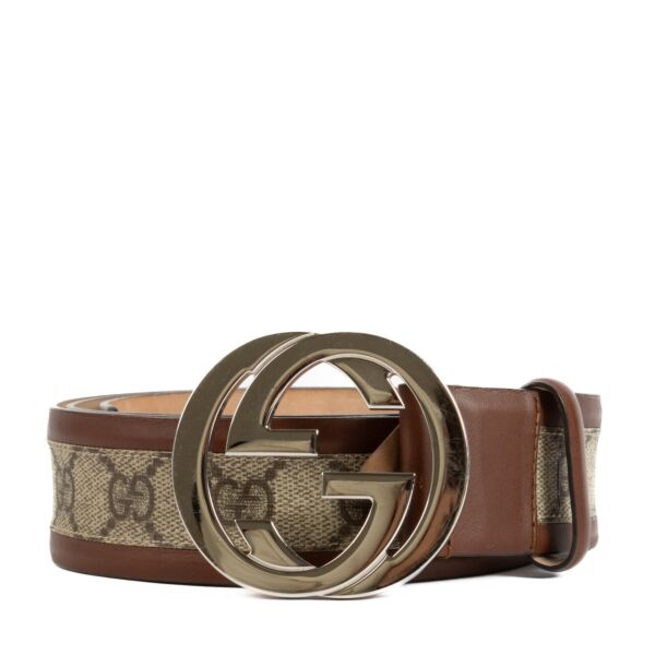 shop 100% authentic second hand Gucci Brown Monogram Belt - Size 95 on Labellov.com