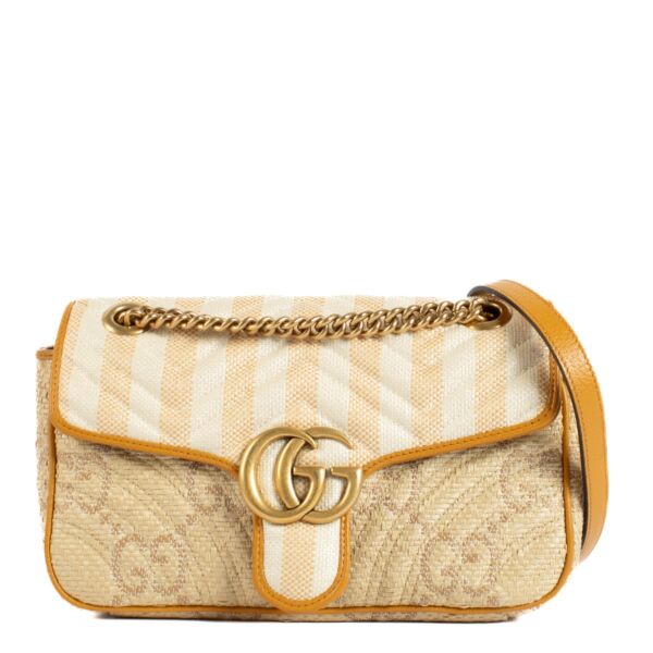 shop 100% authentic second hand Gucci Raffia GG Marmont Bag on Labellov.com
