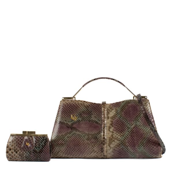 Christian Dior Purple Python Vintage Top Handle Bag