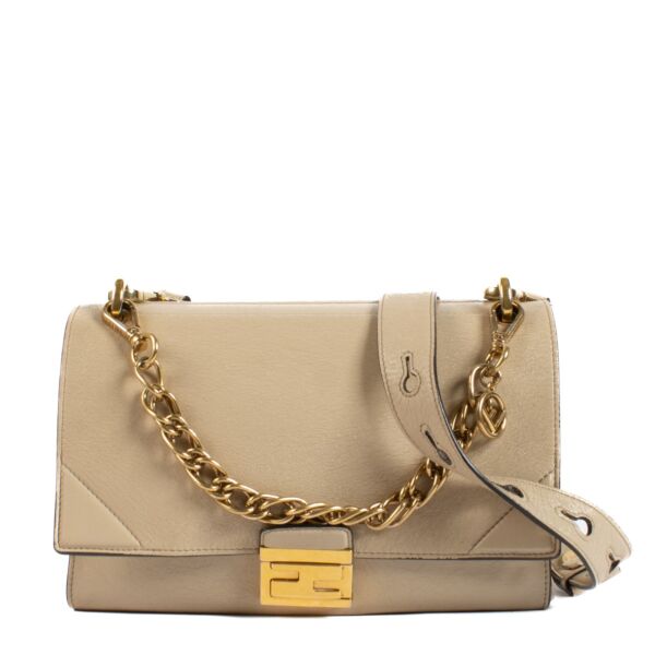 Shop safe online at Labellov in Antwerp, Brussels and Knokke this 100% authentic second hand Fendi Beige Kan U Crossbody Bag