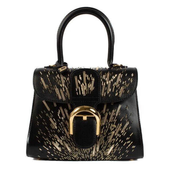 Shop safe online at Labellov in Antwerp, brussels and Knokke this 100% authentic second hand Delvaux Black Box Calf Mini Firework Brillant PM Bag