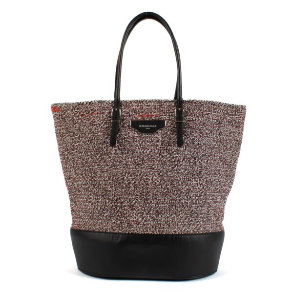 shop 100% authentic second hand Balenciaga Pink Tweed & Leather Shopper Bag on Labellov.com