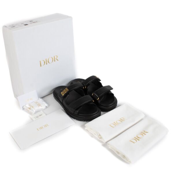 Christian Dior Black DIORact Sandals - Size 39