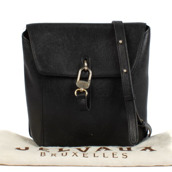 Delvaux Black Leather Rubis Crossbody Bag