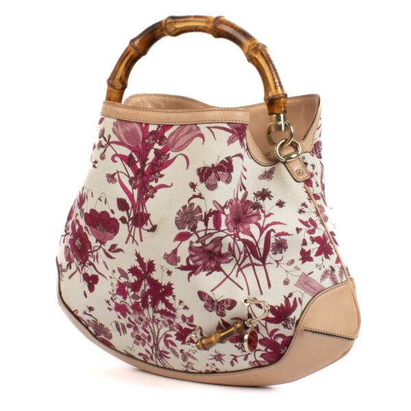 Gucci Floral Peggy Bamboo Top Handle Bag