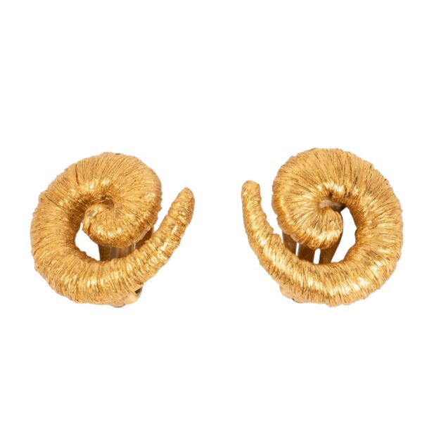 Balenciaga Vintage Gold Spiral Clip-On Earrings