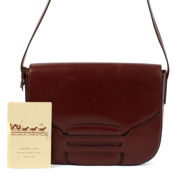 Delvaux Vintage Burgundy Box Calf Crossbody Bag