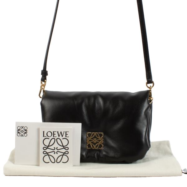 Loewe Black Shiny Nappa Lambskin Mini Puffer Goya Bag