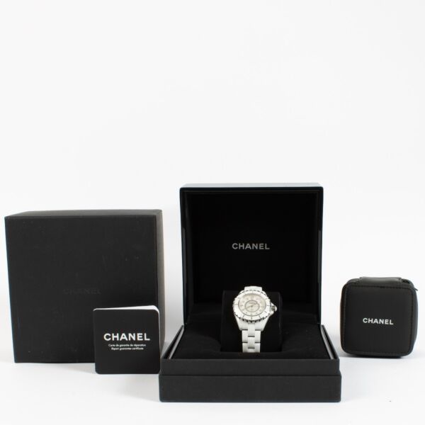 Chanel White Ceramic/Diamond J12 33 mm Watch