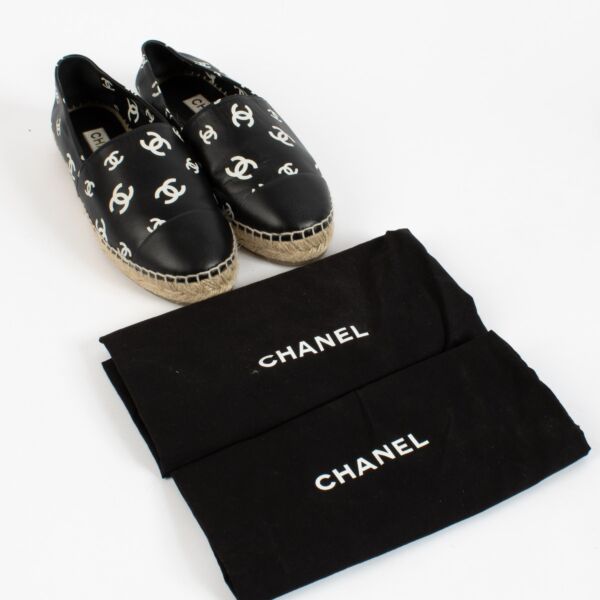 Chanel Black CC Espadrilles Sandals - size 40