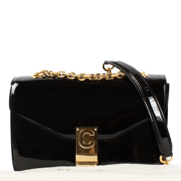 Celine Black Patent Leather Medium C Bag
