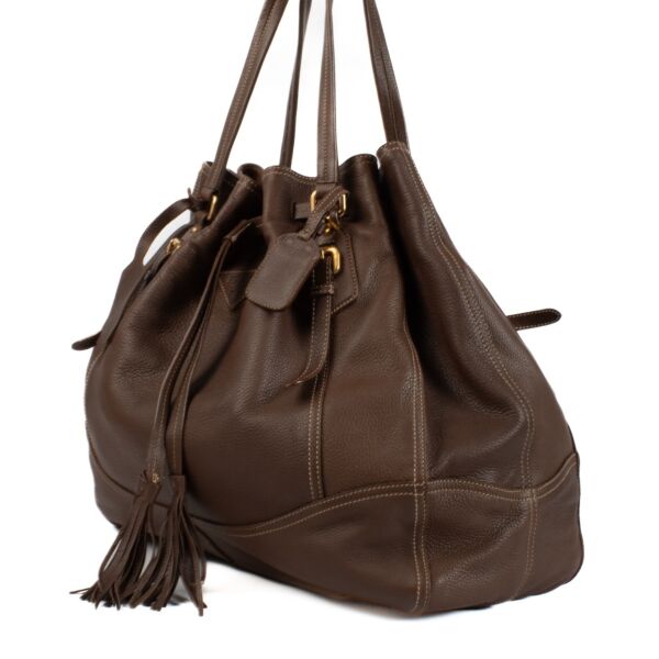 Prada Brown Bruciato Cervo Deerskin Shoulder Bag