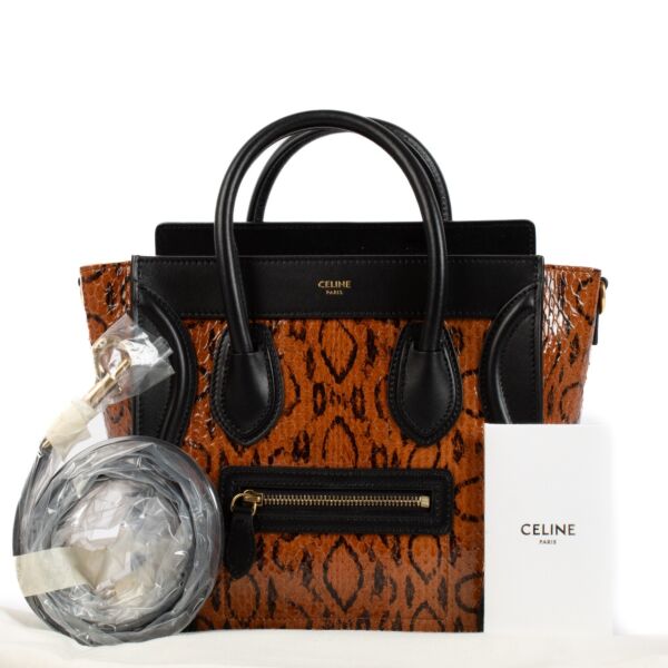 Celine Whips Watersnake/Calfskin Nano Luggage Bag