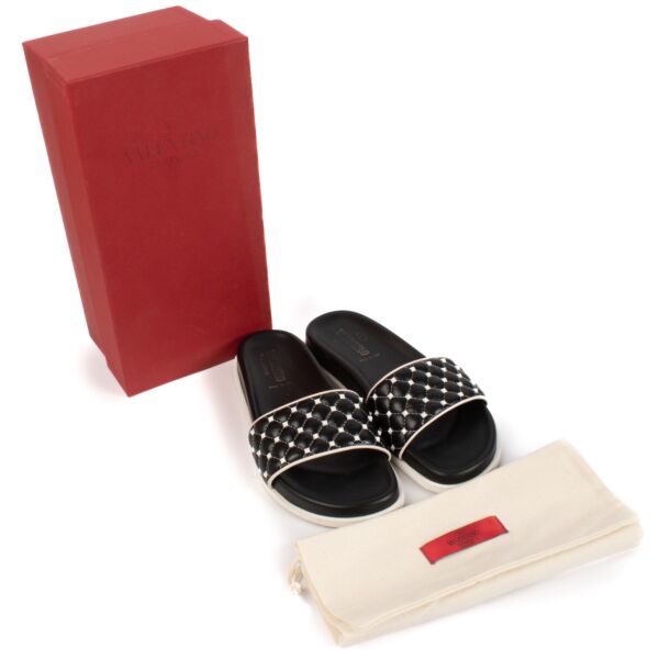 Valentino Garavani Black Studded Flats - Size 37 1/2
