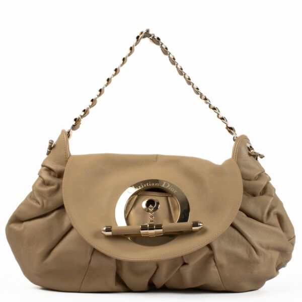 Christian Dior Beige Leather Jazz Club Shoulder Bag