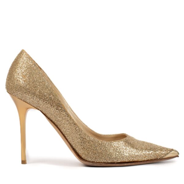shop 100% authentic second hand Jimmy Choo Gold Heels - Size 36 1/2 on Labellov.com