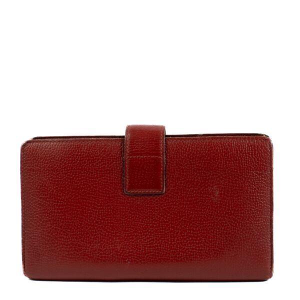 Delvaux Red Leather Valeur Long Wallet