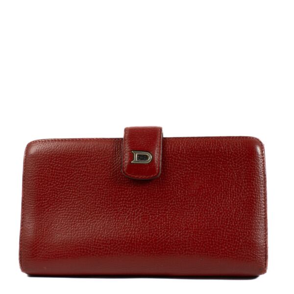 Delvaux Red Leather Long Wallet