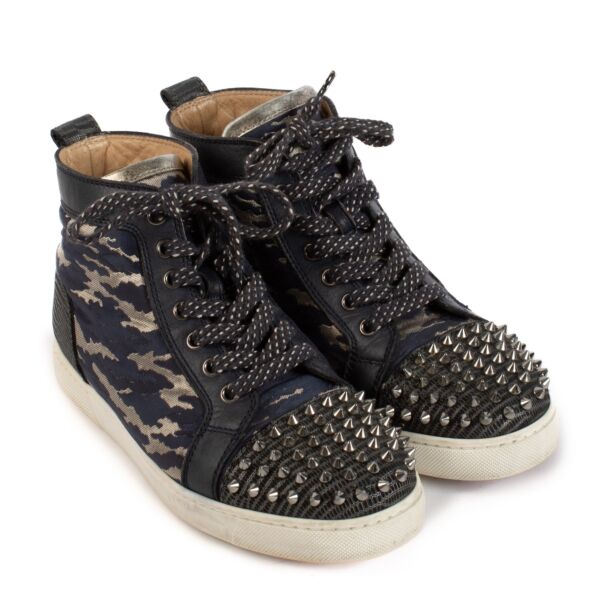 Christian Louboutin Louis Orlato Navy Camo Sneakers - Size 37