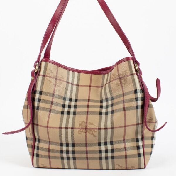 shop 100% authentic second hand Burberry Beige Check Top Handle Bag on Labellov.com